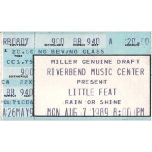 Vintage 1989 Little Feat Concert Ticket Stub Cincinnati OH